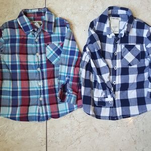 Lot of 2 button up boys shirts, size 3T